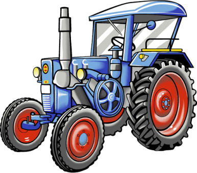 Traktor blau nostalgisch groß 