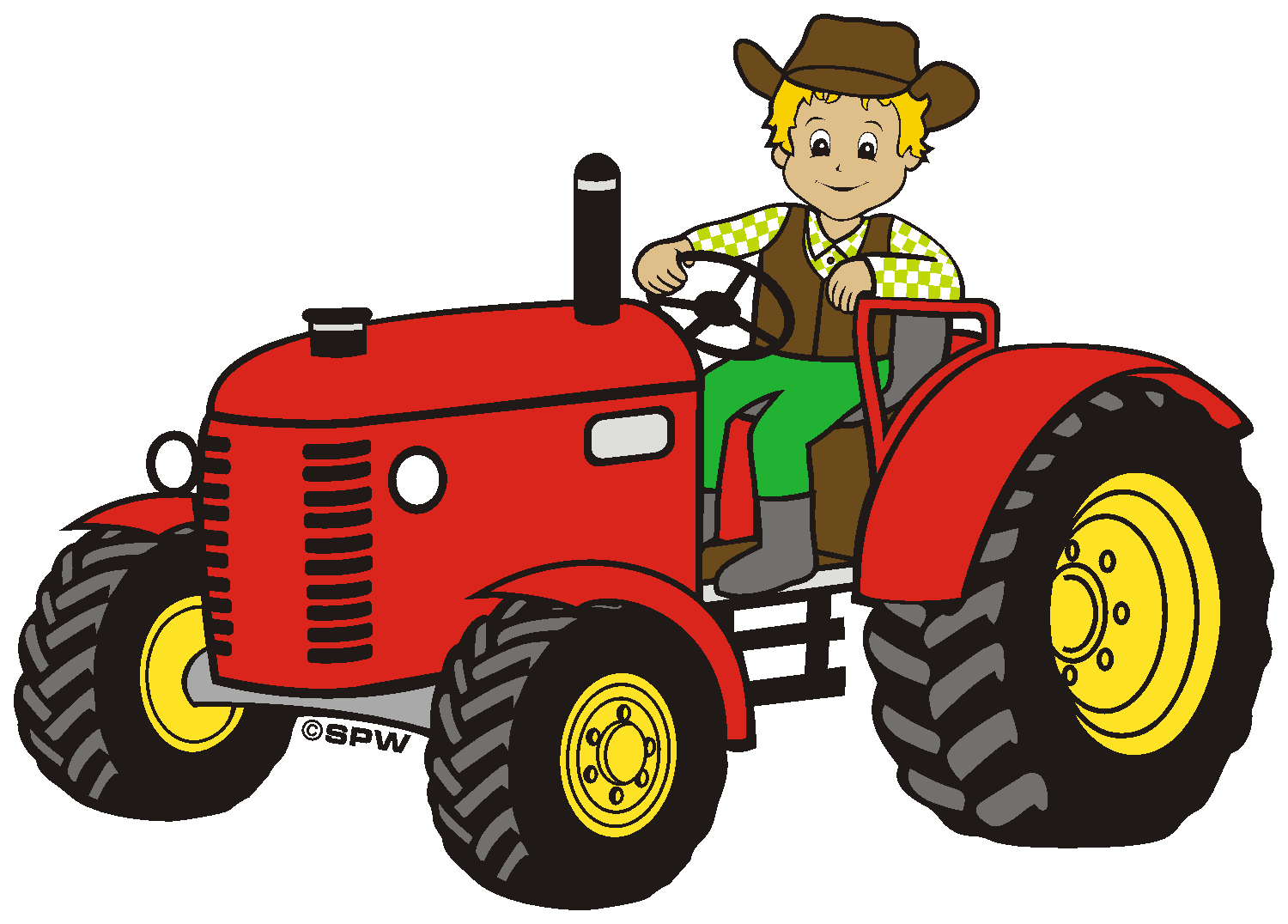 ShirtPresswerk-SPW, roter Traktor Aufkleber